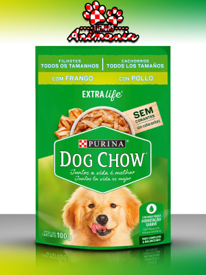 DOG CHOW POUCH CACHORROS TODOS LOS TAMAÑOS CON POLLO 100 GR