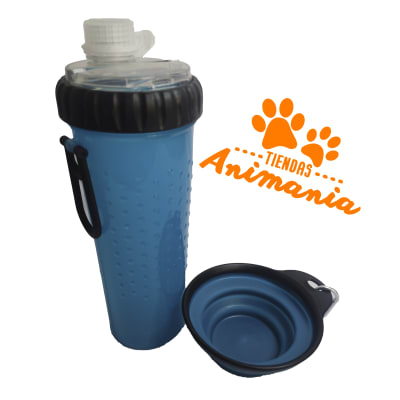 BOTELLA DOBLE FUNCION AGUA Y COMIDA + PLATO PORTATIL1