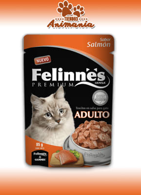 FELINNES POUCH DE GATOS ADULTOS SABOR A SALMON 85 GR1