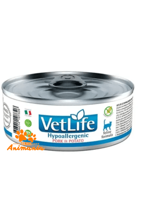 VET LIFE FELINE HYPO CERDO & PAPA LATA 85 GR1