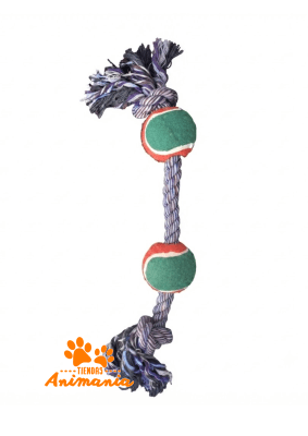 MONDO MASCOTAS JUGUETE CUERDA Y PELOTAS DE TENIS (13439)1