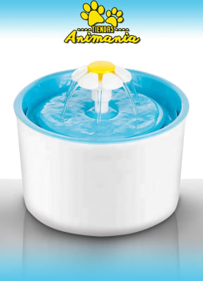 FUENTE DE AGUA AUTOMATICA PARA MASCOTAS EN FORMA FLOR 1.6 LTS CON TAPETE1