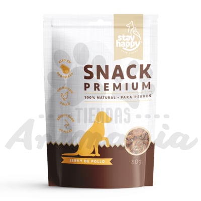 STAY HAPPY SNACK PERRO JERKY DE POLLO 80 GR1