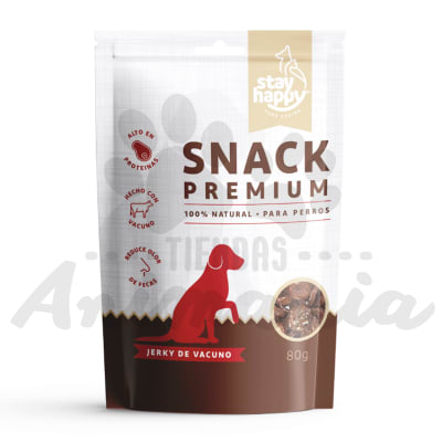 STAY HAPPY SNACK PERRO JERKY DE VACUNO 80 GR1