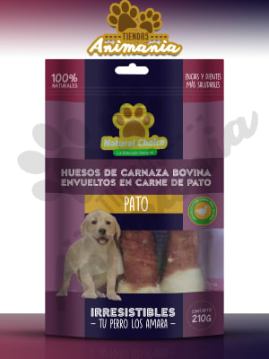 NATURAL CHOICE HUESOS DE CARNAZA BOVINA ENVUELTO EN CARNE DE PATO 3 UND. 210 GR1