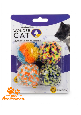 WONDER CAT SET 4 PELOTAS DE LANA PARA GATOS