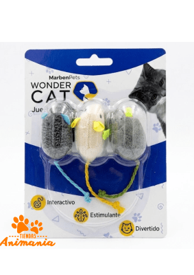 WONDER CAT SET 3 RATONES DE TELA PARA GATOS (62626-127)