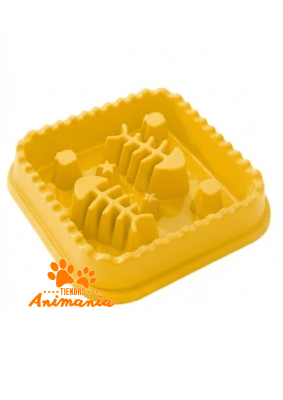 PLATO DE ALIMENTACIÓN LENTA CON DISEÑO HUESOS DE PESCADOS PARA PERROS O GATOS