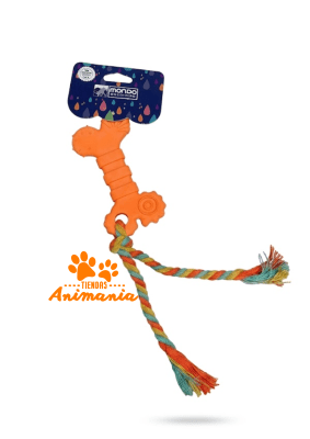 MONDO MASCOTAS JUGUETE HUESO DE GOMA CON CUERDA1