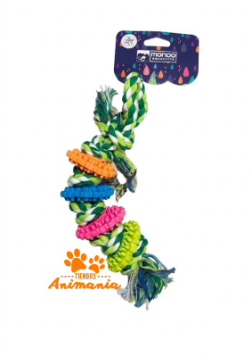 MONDO MASCOTAS JUGUETE TUERCAS DE GOMA Y CUERDA
