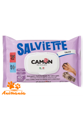 CAMON TOALLITAS HUMEDAS FRAGANCIA TALCO 40 UNIDADES 30*20 CM