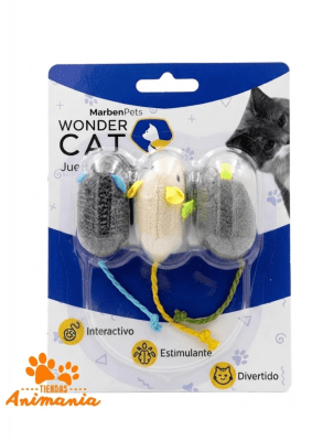 WONDER CAT SET 3 RATONES DE TELA PARA GATOS (62626-127)