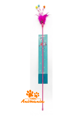 MONDO MASCOTAS VARILLA PLASTICA CON PLUMAS