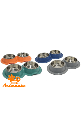 MARBEN PETS PLATO DOBLE CON BASE ANTIHORMIGA 3 PZS