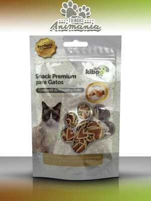 KIBOO PETS GATO SNACK CORAZONES DE PESCADO Y POLLO 65 GR1