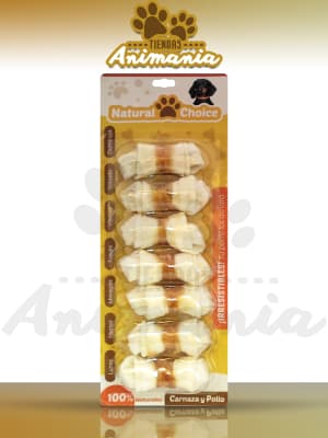 NATURAL CHOICE HUESOS CON POLLO UNO AL DÍA 7 UNIDADES