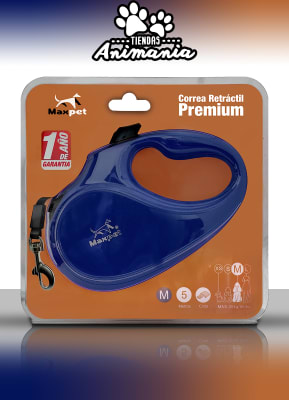 MAXPET CORREA RETRACTIL PREMIUM  AZUL TALLA M MAX. 25 KG1