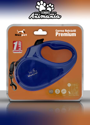 MAXPET CORREA RETRACTIL PREMIUM AZUL TALLA XS MAX. 12 KG1