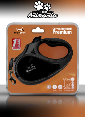 MAXPET CORREA RETRACTIL PREMIUM NEGRA TALLA L MAX. 50 KG1