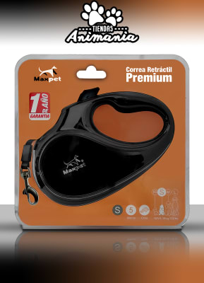MAXPET CORREA RETRACTIL PREMIUM NEGRA TALLA S MAX. 15 KG1