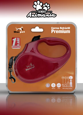 MAXPET CORREA RETRACTIL PREMIUM ROJO TALLA L MAX. 50 KG1