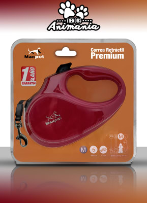 MAXPET CORREA RETRACTIL PREMIUM ROJA TALLA M MAX. 25 KG1