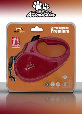 MAXPET CORREA RETRACTIL PREMIUM ROJA TALLA S MAX. 15 KG1