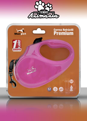 MAXPET CORREA RETRACTIL PREMIUM ROSADA TALLA M MAX. 25 KG1