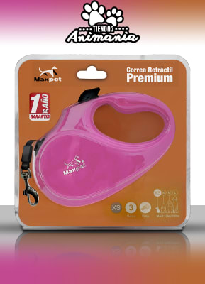 MAXPET CORREA RETRACTIL PREMIUM ROSADA TALLA XS MAX. 12 KG1