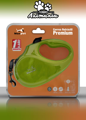 MAXPET CORREA RETRACTIL PREMIUM VERDE TALLA S MAX. 15 KG1