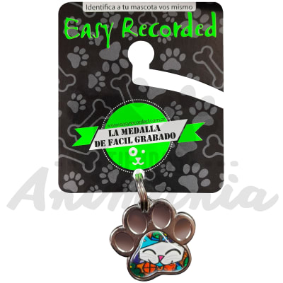 MEDALLA PARA PERROS Y GATOS DISEÑO PATITA1