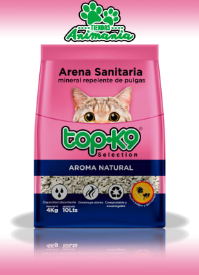 TOP-K9 ARENA SANITARIA MINERAL REPELENTE DE PULGAS 4 KG NATURAL1
