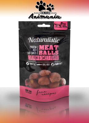 NATURALISTIC SNACK PARA PERROS MEAT BALLS SALMON & SWEET POTATO 100 GR
