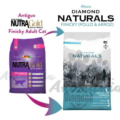 DIAMOND NATURALS FINICKY CAT FÓRMULA PARA GATOS QUISQUILLOSOS RICA EN HARINA DE POLLO Y ARROZ 7.5 KG