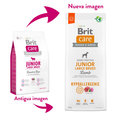 BRIT CARE PERRO CACHORRO DE RAZA GRANDE HIPOALERGENICO SABOR CORDERO 12 KG
