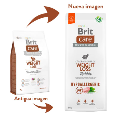 BRIT CARE DOG HYPOALLERGENIC WEIGHT LOSS RABBIT - PERRO HIPOALERGENICO PARA PERDIDA DE PESO SABOR CONEJO 12 KG