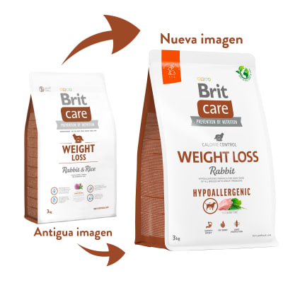 BRIT CARE DOG HYPOALLERGENIC WEIGHT LOSS RABBIT - PERRO HIPOALERGENICO PARA PERDIDA DE PESO SABOR CONEJO 3 KG