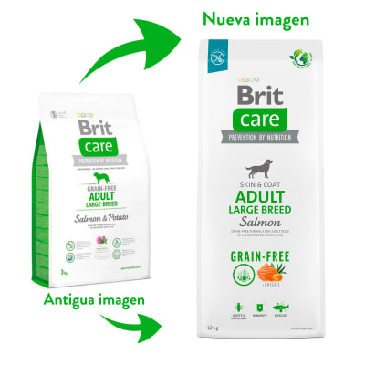 BRIT CARE PERRO ADULTO RAZA GRANDE LIBRE DE GRANOS SABOR SALMON 12 KG