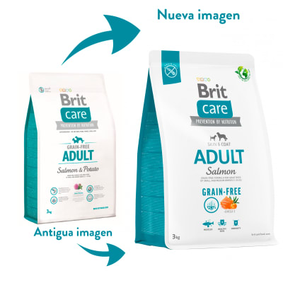 BRIT CARE ADULT DOG GRAIN FREE SALMON - PERRO ADULTO LIBRE DE GRANOS SABOR SALMON 3 KG