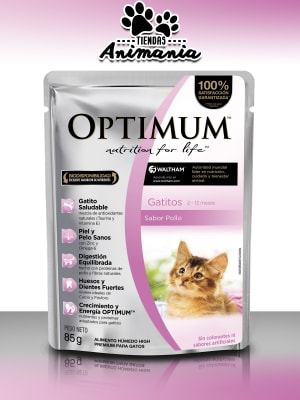 OPTIMUM POUCH GATO KITTEN | POLLO 85 GR1
