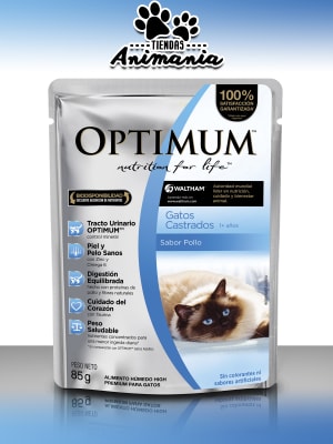 OPTIMUM POUCH GATO ADULTO CASTRADO | POLLO 85 GR1