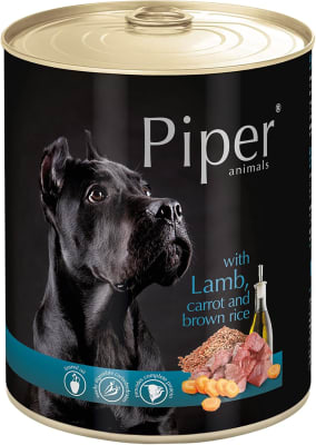 PIPER LATA DOG CORDERO, ZANAHORIA Y ARROZ INTEGRAL 800 GR