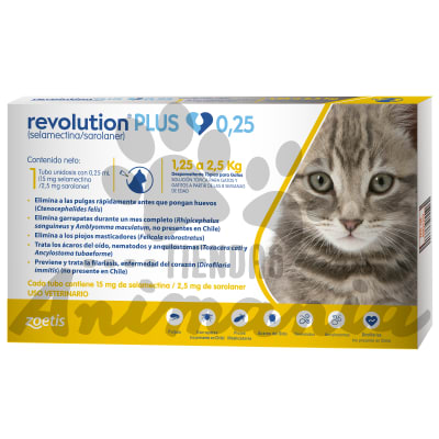 REVOLUTION PLUS 0,25 ML GATO DE 1.25 - 2.5 KG