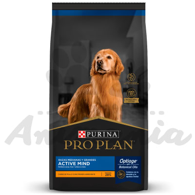 PRO PLAN PERROS ADULTOS 7+ AÑOS ACTIVE MIND RAZAS MEDIANAS Y GRANDES 15 KG