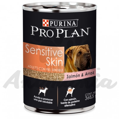PRO PLAN LATA PERRO SENSITIVE SKIN SALMÓN Y ARROZ 368 GR1