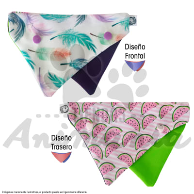 THE ROCKY DOG BANDANA DOBLE GRANDE DISEÑO SANDIA CON PLUMAS
