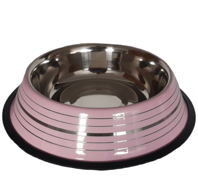 PLATO ACERO INOX. PINTADO CON DISEÑOS DE LINEAS 470 ML1