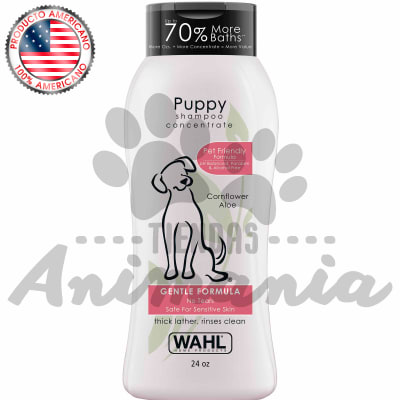 WAHL SHAMPOO PARA CACHORROS FÓRMULA SUAVE CON ALOE Y FLOR ANCIANO 710ML1