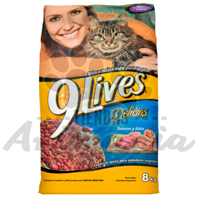 9 LIVES ALIMENTO PARA GATOS ADULTOS SALMÓN Y ATÚN 8 KG