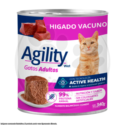 AGILITY LATA GATO ADULTO HIGADO VACUNO 340 GR1